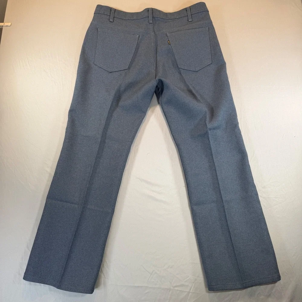Vintage Levis Action Slacks Mens 38x29 Blue Dacron Polyester Made in USA 80s 90s